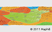 Physical Panoramic Map of Hua Nan, political outside