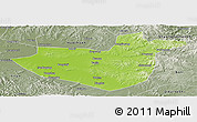 Physical Panoramic Map of Hua Nan, semi-desaturated