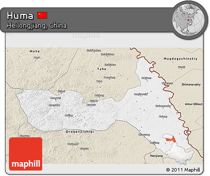 Classic Style 3D Map of Huma