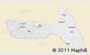 Classic Style 3D Map of Huma, single color outside