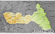 Physical 3D Map of Huma, darken, desaturated