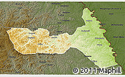 Physical 3D Map of Huma, darken