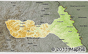 Physical 3D Map of Huma, darken, semi-desaturated