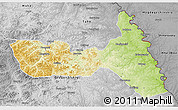 Physical 3D Map of Huma, desaturated