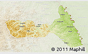Physical 3D Map of Huma, lighten