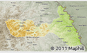 Physical 3D Map of Huma, semi-desaturated