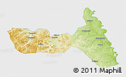 Physical 3D Map of Huma, single color outside