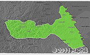 Political 3D Map of Huma, darken, desaturated