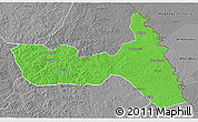 Political 3D Map of Huma, desaturated