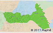 Political 3D Map of Huma, lighten