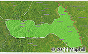 Political 3D Map of Huma, satellite outside