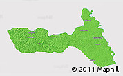 Political 3D Map of Huma, single color outside