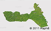 Satellite 3D Map of Huma, cropped outside