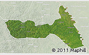 Satellite 3D Map of Huma, lighten