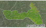 Satellite 3D Map of Huma, semi-desaturated