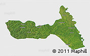 Satellite 3D Map of Huma, single color outside