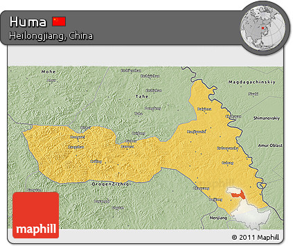 Savanna Style 3D Map of Huma