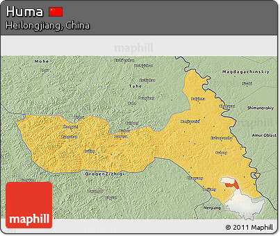 Savanna Style 3D Map of Huma
