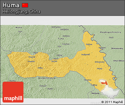 Savanna Style 3D Map of Huma