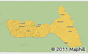 Savanna Style 3D Map of Huma, single color outside