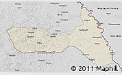 Shaded Relief 3D Map of Huma, desaturated