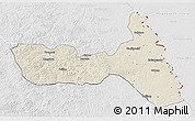 Shaded Relief 3D Map of Huma, lighten, desaturated