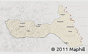 Shaded Relief 3D Map of Huma, lighten, semi-desaturated