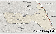 Shaded Relief 3D Map of Huma, semi-desaturated