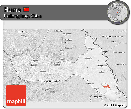 Silver Style 3D Map of Huma