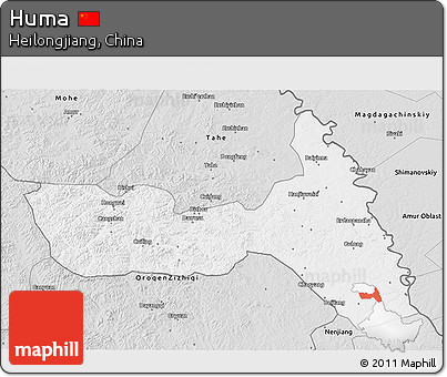 Silver Style 3D Map of Huma