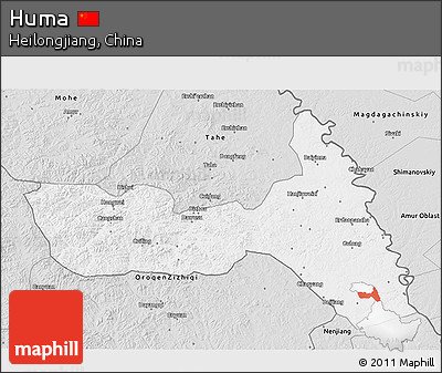 Silver Style 3D Map of Huma