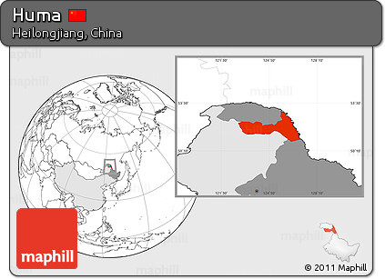 Blank Location Map of Huma, highlighted country, highlighted parent region