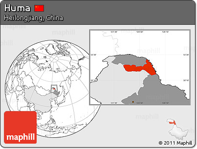 Blank Location Map of Huma, highlighted country, highlighted parent region