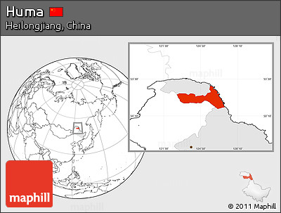 Blank Location Map of Huma, highlighted parent region