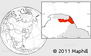 Blank Location Map of Huma, highlighted parent region