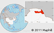 Gray Location Map of Huma, highlighted country