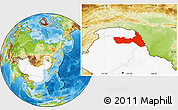 Physical Location Map of Huma, highlighted country