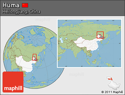 Savanna Style Location Map of Huma, highlighted country, highlighted parent region, within the entire country