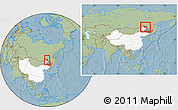 Savanna Style Location Map of Huma, highlighted country, highlighted parent region, within the entire country, hill shading
