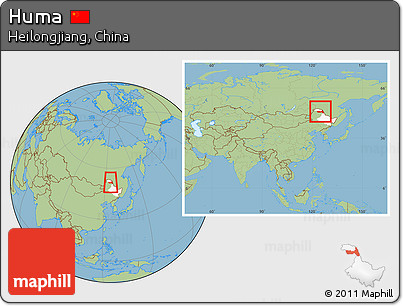 Savanna Style Location Map of Huma, highlighted parent region, within the entire country
