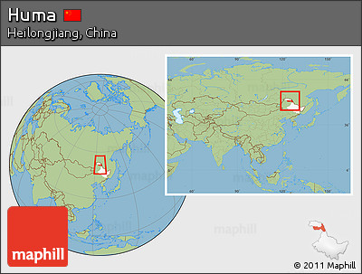 Savanna Style Location Map of Huma, highlighted parent region, within the entire country