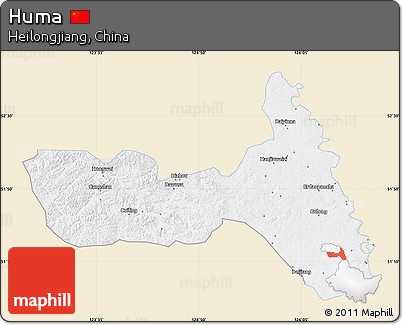 Classic Style Map of Huma, single color outside