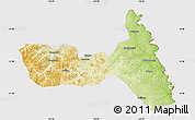 Physical Map of Huma, cropped outside