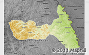 Physical Map of Huma, darken, desaturated