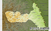 Physical Map of Huma, darken