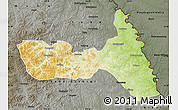 Physical Map of Huma, darken, semi-desaturated