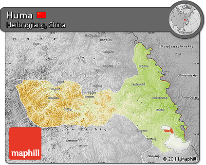 Physical Map of Huma, desaturated