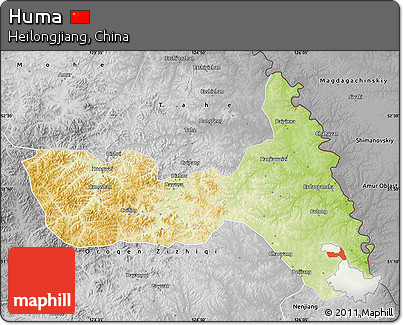 Physical Map of Huma, desaturated