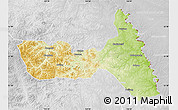 Physical Map of Huma, lighten, desaturated