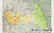Physical Map of Huma, semi-desaturated